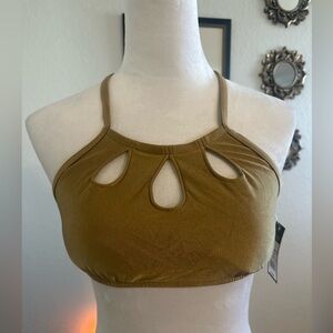 NWT Golden Shine Swim Suit Bikini Top